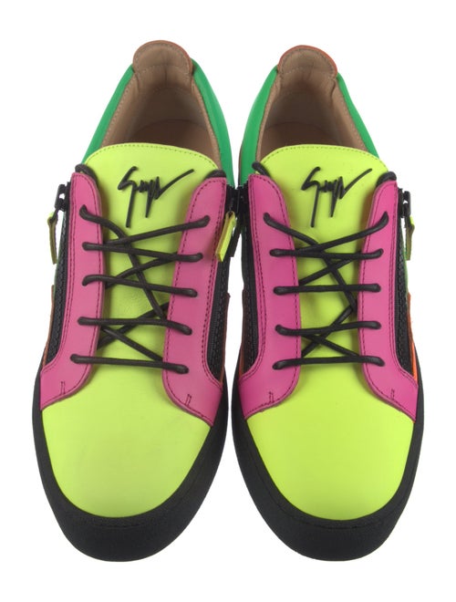 Giuseppe Zanotti Patent Leather Colorblock Pattern Sneakers