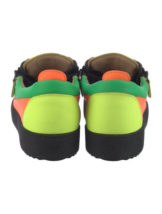 Giuseppe Zanotti Patent Leather Colorblock Pattern Sneakers