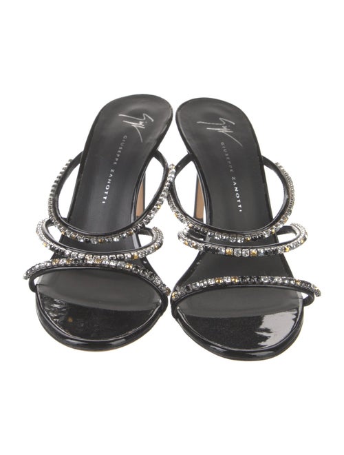 Giuseppe Zanotti Patent Leather Crystal Embellishments Slides