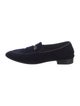 Giuseppe Zanotti Velvet Leather Trim Embellishment Loafers