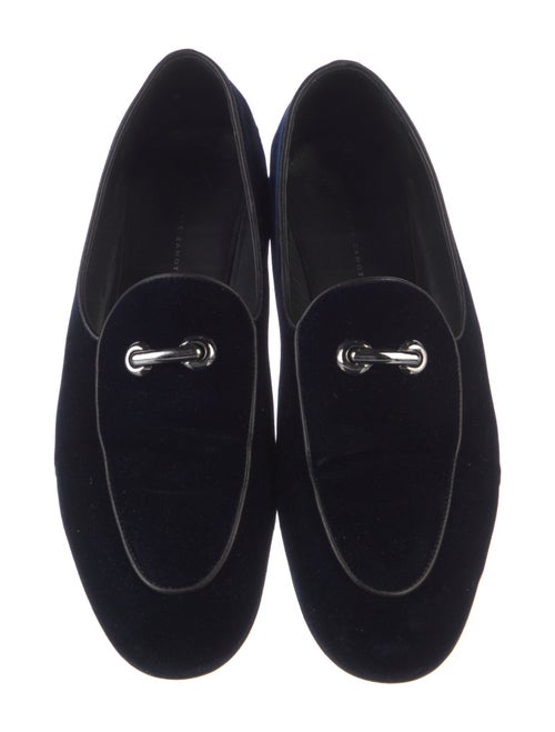 Giuseppe Zanotti Velvet Leather Trim Embellishment Loafers
