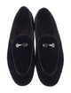 Giuseppe Zanotti Velvet Leather Trim Embellishment Loafers