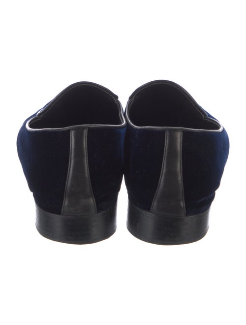 Giuseppe Zanotti Velvet Leather Trim Embellishment Loafers