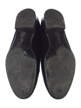 Giuseppe Zanotti Velvet Leather Trim Embellishment Loafers