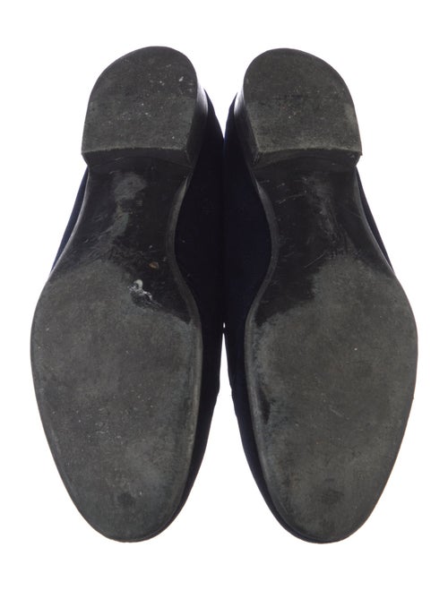 Giuseppe Zanotti Velvet Leather Trim Embellishment Loafers