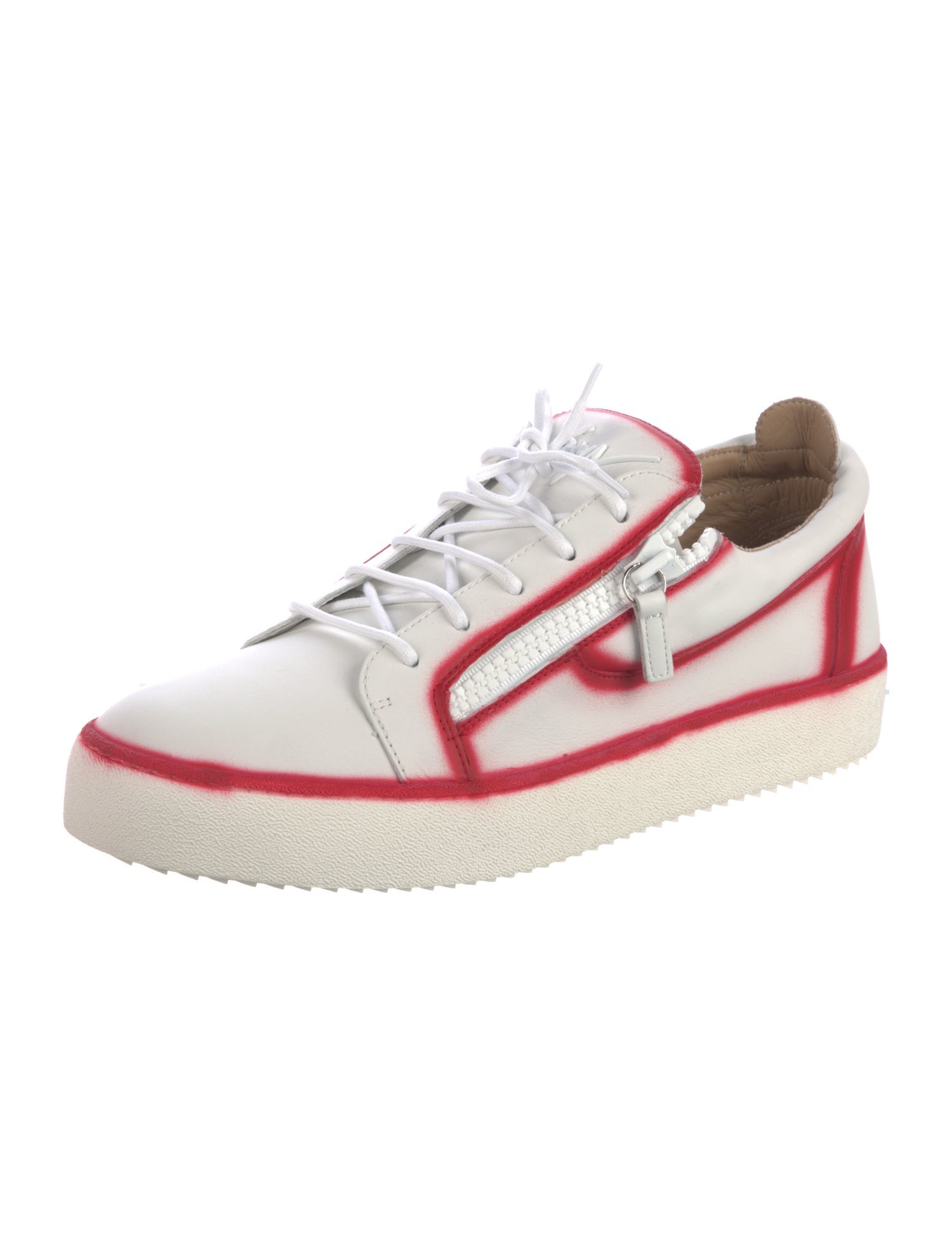 Giuseppe Zanotti Leather Colorblock Pattern Sneakers w/ Tags