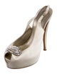 Giuseppe Zanotti Satin Crystal Embellishments Slingback Pumps