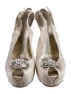 Giuseppe Zanotti Satin Crystal Embellishments Slingback Pumps