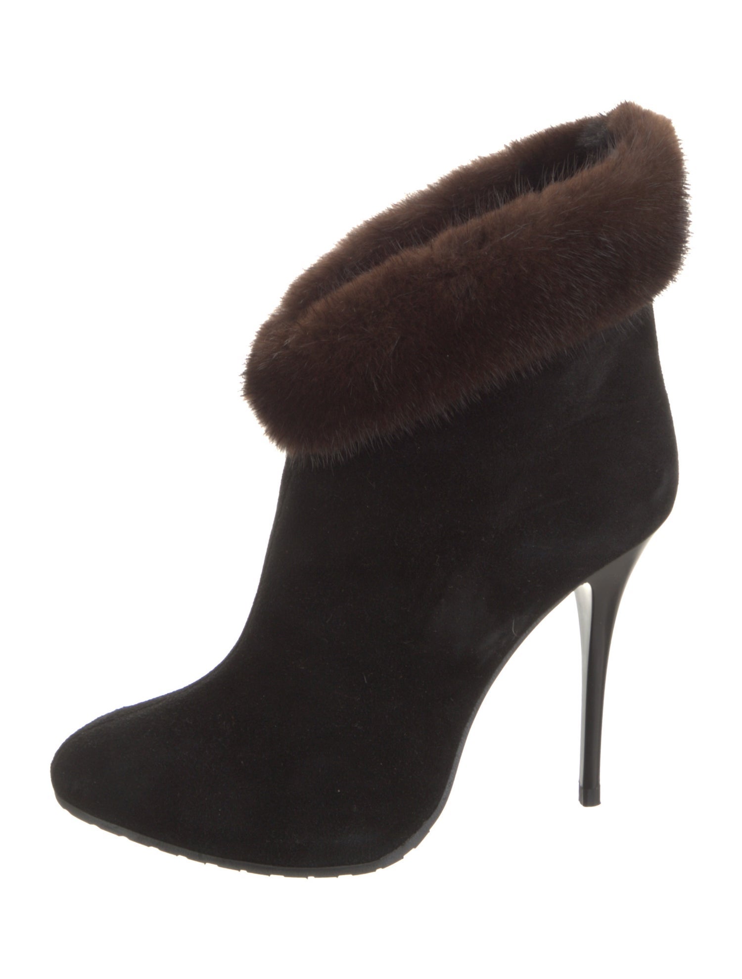 Giuseppe Zanotti Suede Fur Trim Boots