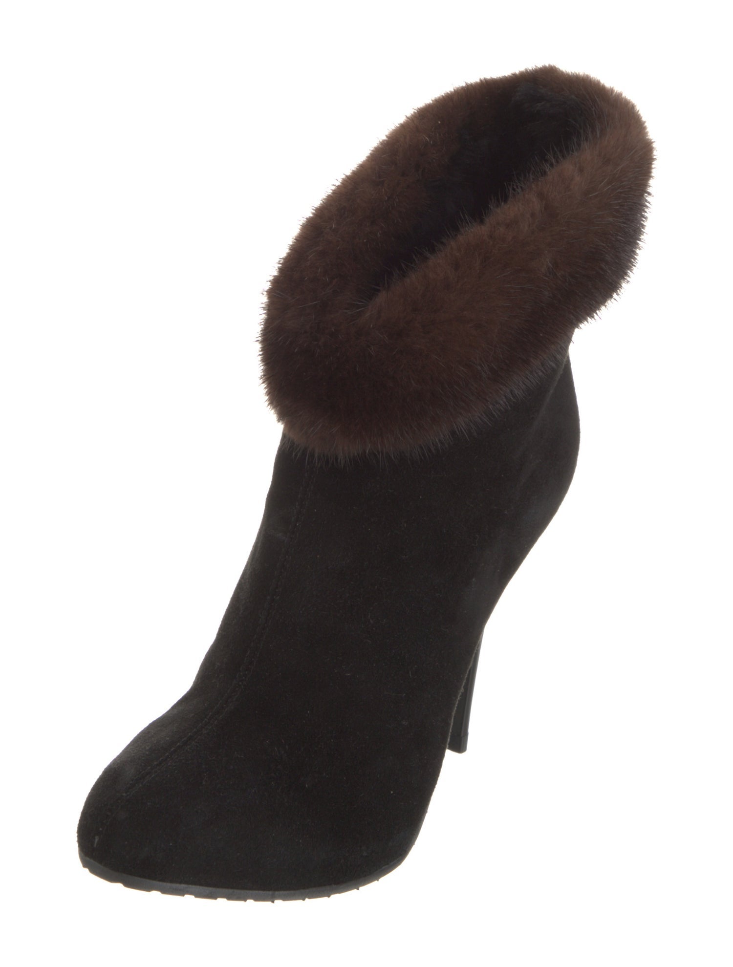 Giuseppe Zanotti Suede Fur Trim Boots