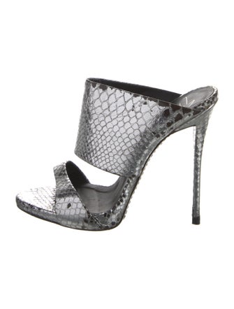 Giuseppe Zanotti Embossed Leather Animal Print Slides