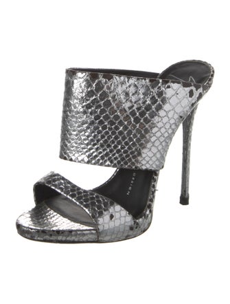 Giuseppe Zanotti Embossed Leather Animal Print Slides