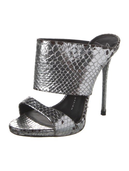 Giuseppe Zanotti Embossed Leather Animal Print Slides