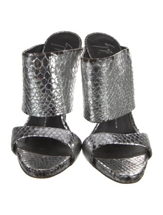 Giuseppe Zanotti Embossed Leather Animal Print Slides