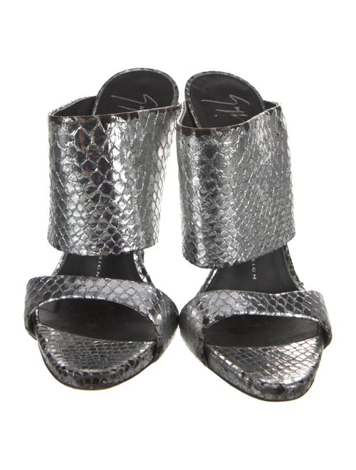 Giuseppe Zanotti Embossed Leather Animal Print Slides