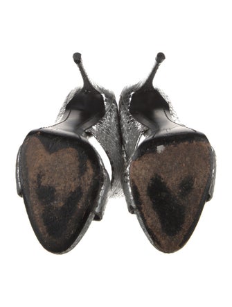 Giuseppe Zanotti Embossed Leather Animal Print Slides