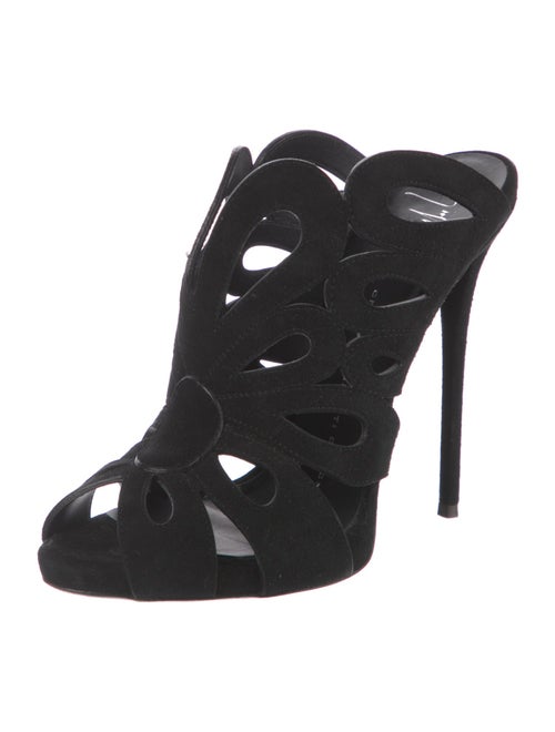 Giuseppe Zanotti Suede Cutout Accent Mules
