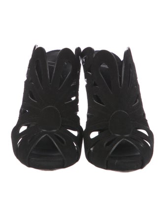 Giuseppe Zanotti Suede Cutout Accent Mules