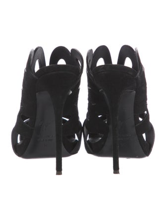 Giuseppe Zanotti Suede Cutout Accent Mules