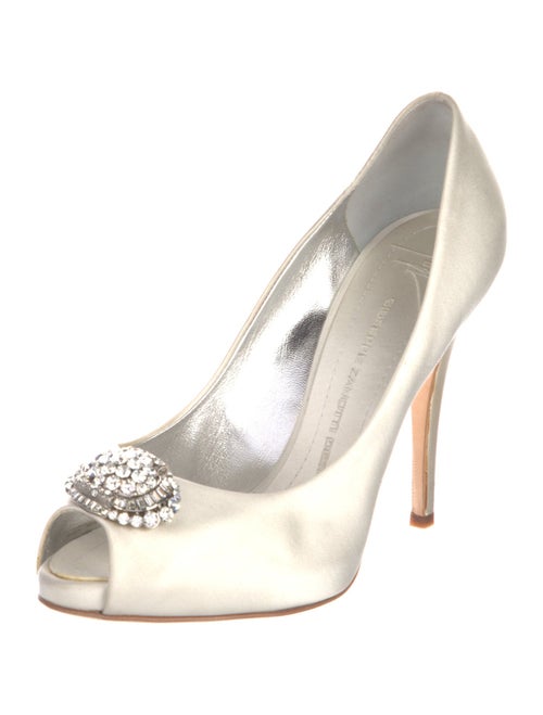 Giuseppe Zanotti Satin Crystal Embellishments Pumps