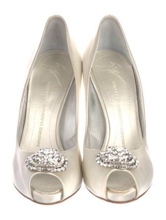 Giuseppe Zanotti Satin Crystal Embellishments Pumps