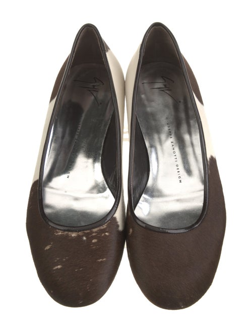 Giuseppe Zanotti Ponyhair Leather Trim Embellishment Ballet Flats