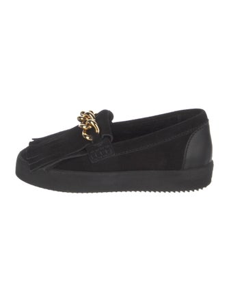 Giuseppe Zanotti Suede Chain-Link Accents Moccasins