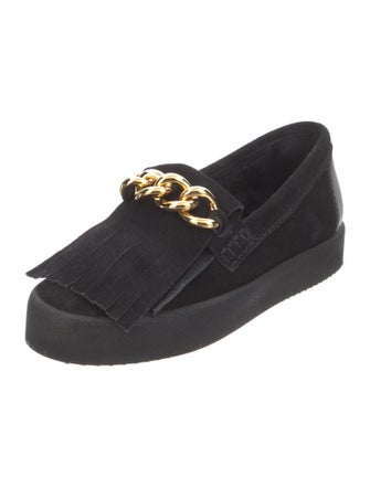 Giuseppe Zanotti Suede Chain-Link Accents Moccasins