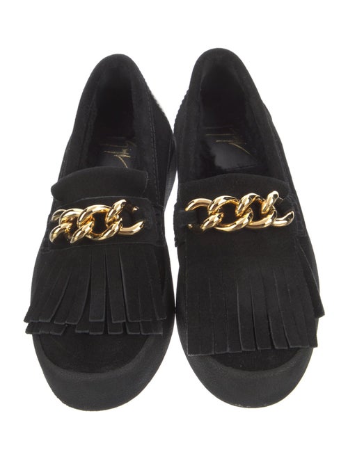 Giuseppe Zanotti Suede Chain-Link Accents Moccasins