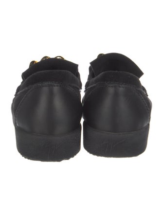 Giuseppe Zanotti Suede Chain-Link Accents Moccasins