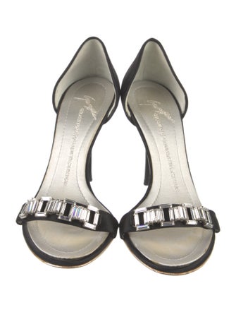 Giuseppe Zanotti Satin Crystal Embellishments Sandals