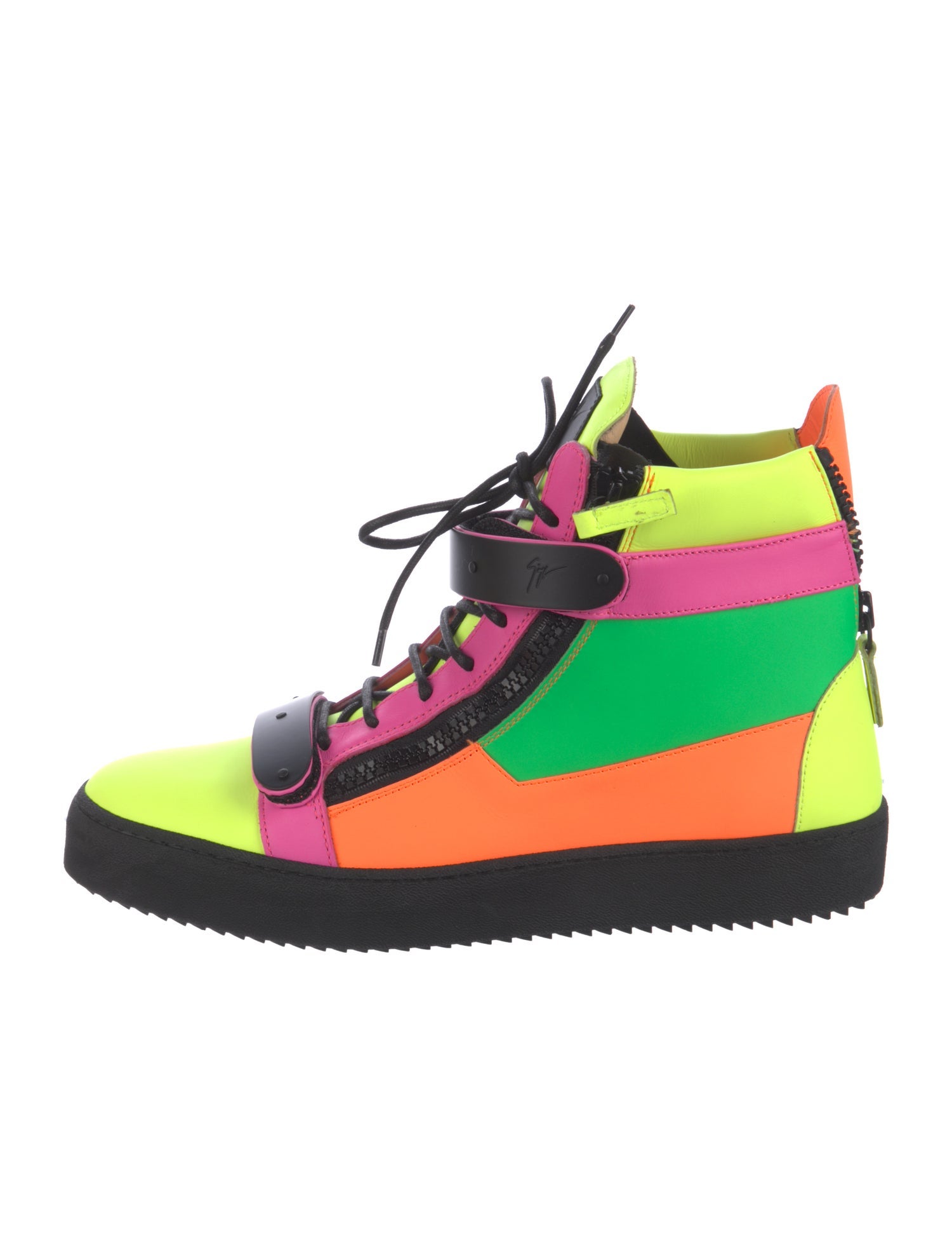 Giuseppe Zanotti Leather Colorblock Pattern Sneakers w/ Tags
