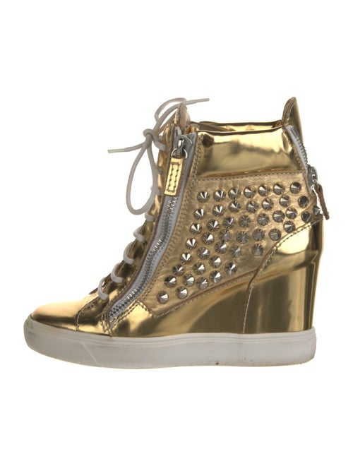 Giuseppe Zanotti Leather Colorblock Pattern Lace-Up Boots