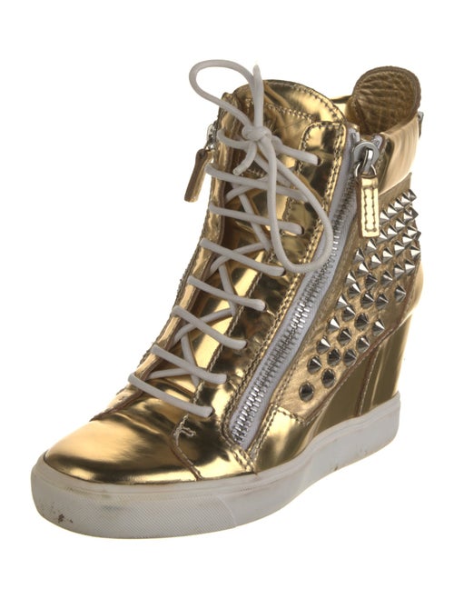 Giuseppe Zanotti Leather Colorblock Pattern Lace-Up Boots