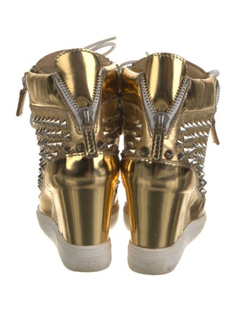 Giuseppe Zanotti Leather Colorblock Pattern Lace-Up Boots