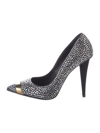Giuseppe Zanotti Suede Crystal Embellishments Pumps