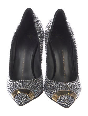 Giuseppe Zanotti Suede Crystal Embellishments Pumps