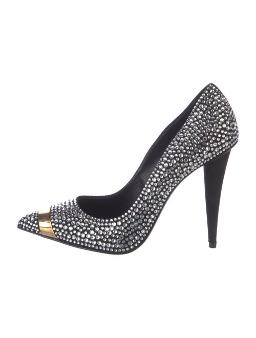 Giuseppe Zanotti Suede Crystal Embellishments Pumps