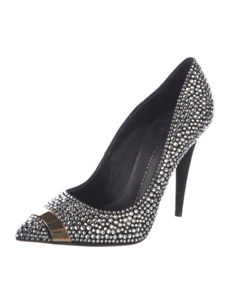 Giuseppe Zanotti Suede Crystal Embellishments Pumps