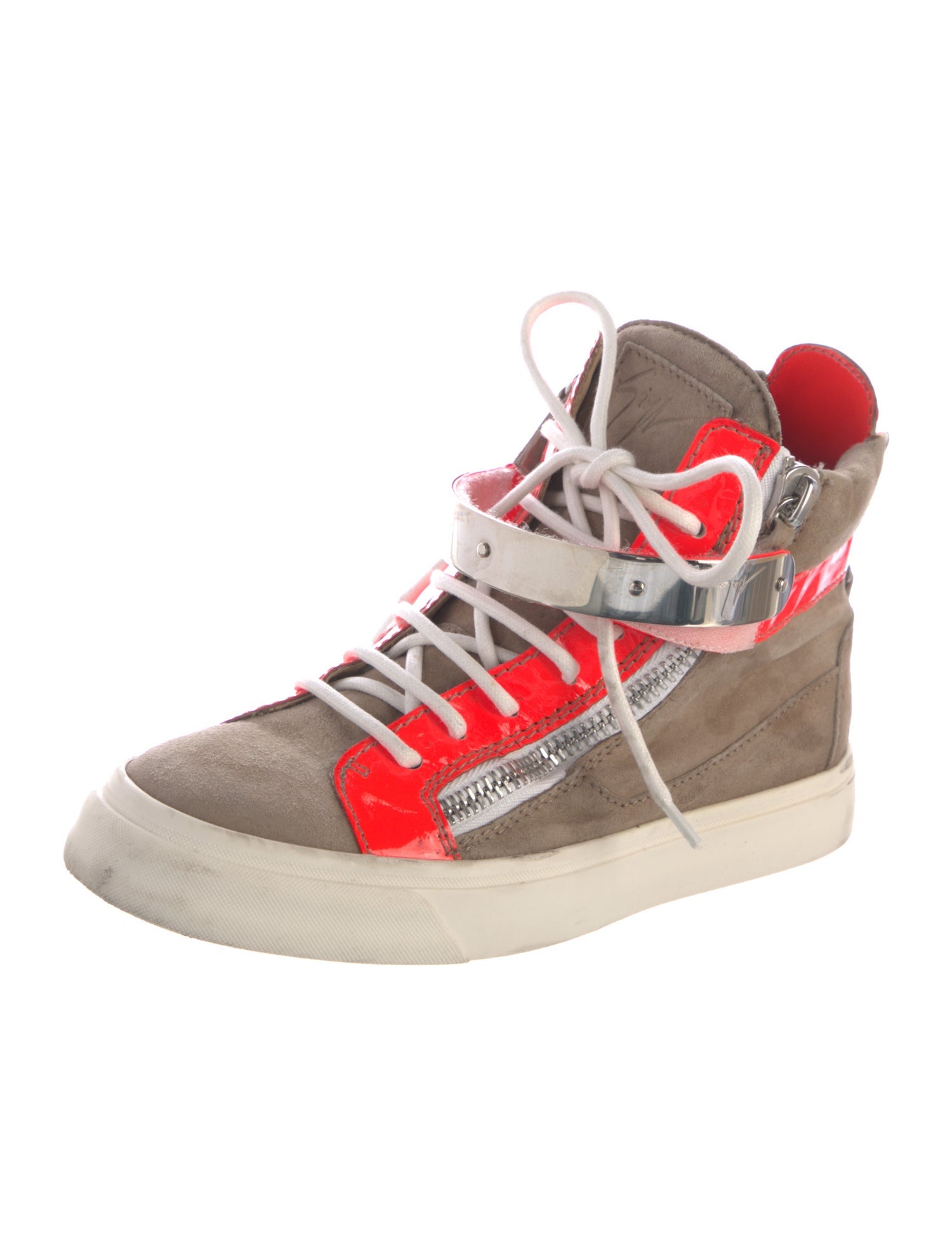 Giuseppe Zanotti Suede Colorblock Pattern Sneakers