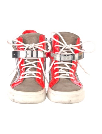 Giuseppe Zanotti Suede Colorblock Pattern Sneakers