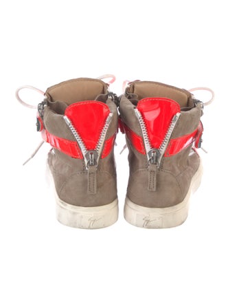 Giuseppe Zanotti Suede Colorblock Pattern Sneakers