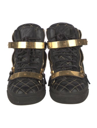 Giuseppe Zanotti Quilted Pattern Leather Sneakers