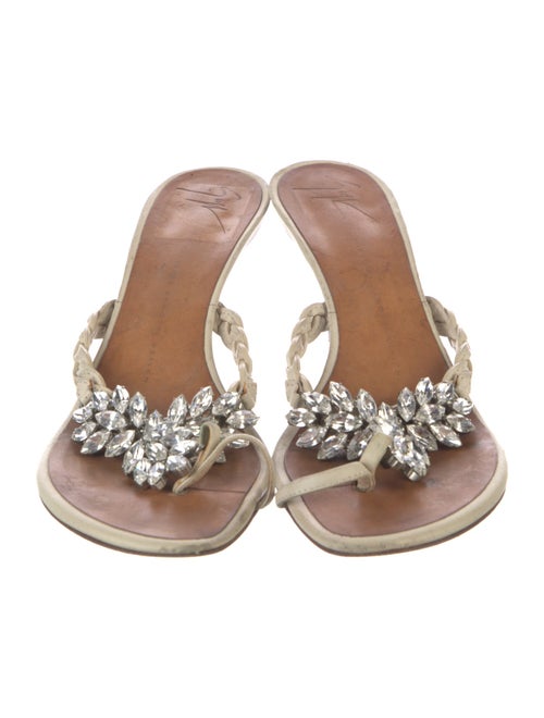 Giuseppe Zanotti Leather Crystal Embellishments Slides