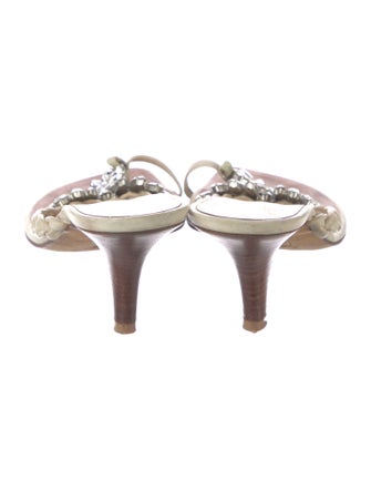 Giuseppe Zanotti Leather Crystal Embellishments Slides