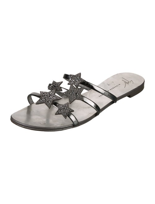 Giuseppe Zanotti Leather Crystal Embellishments Slides