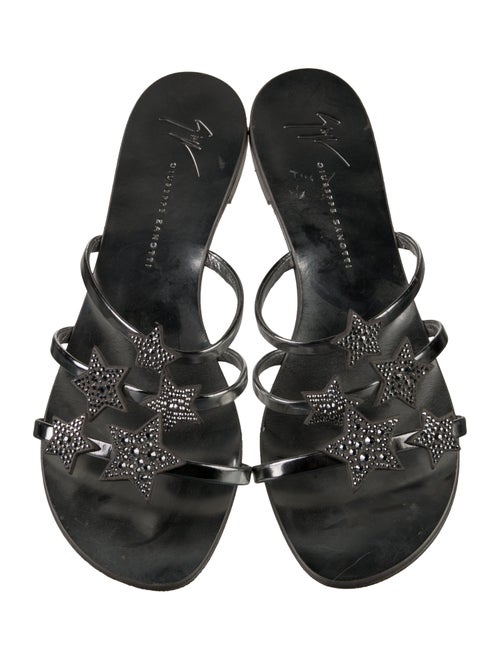 Giuseppe Zanotti Leather Crystal Embellishments Slides