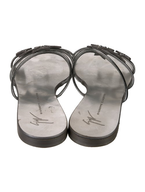 Giuseppe Zanotti Leather Crystal Embellishments Slides