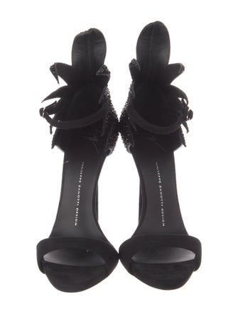 Giuseppe Zanotti Suede Crystal Embellishments Sandals