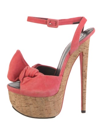 Giuseppe Zanotti Suede Bow Accents Sandals